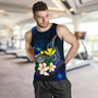 Polynesian Hawaii Men Tank Top - Turtle With Plumeria Flowers 4