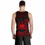 Samoa Polynesian Custom Personalised Men Tank Top - Red Tribal Wave 3