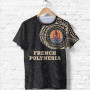 French Polynesia T-Shirt - French Polynesia Flag Polynesian Tattoo Style 1