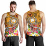 Pohnpei Custom Personalised Men Tank Top- Turtle Plumeria (Gold) 4