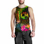 Tonga Polynesian Men Tank Top - Hibiscus and Banana Leaves 2