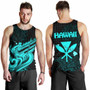 Polynesian Hawaii Men Tank Top - Kamehameha King Emerald Color 4