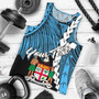 Fiji Polynesian Custom Personalised Men Tank Top - Tribal Wave Tattoo Flag Style 5