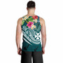 Wallis and Futuna Polynesian Men Tank Top - Summer Plumeria (Turquoise) 3