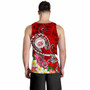 Hawaii Polynesian Men Tank Top - Hawaii Seal With Turtle Plumeria (Red) 4