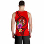 Vanuatu Polynesian Men Tank Top - Floral With Seal Red 3