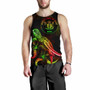 Niue Polynesian Men Tank Top - Turtle With Blooming Hibiscus Reggae 2