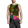 Fiji Polynesian Personalised Men Tank Top - Hibiscus and Banana Leaves 2