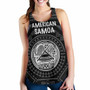 American Samoa Women Racerback Tank - Seal In Polynesian Tattoo Style (Black) 3