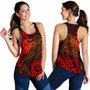 Pohnpei Women Racerback Tank - Red Shark Polynesian Tattoo 1