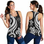 Fiji Polynesian Women Racerback Tank - White Tentacle Turtle Crest 1