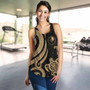 Yap Micronesian Women Racerback Tank - Gold Tentacle Turtle 4