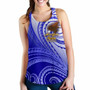 American Samoa Polynesian Women Racerback Tank - Bald Eagle (Blue) 2