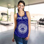 American Samoa Personalised Women Racerback Tank - Seal In Polynesian Tattoo Style (Blue) 2