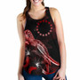 Cook Islands Polynesian Women Tank Top - Turtle With Blooming Hibiscus Red 2