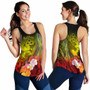 Kosrae Women Racerback Tank - Humpback Whale with Tropical Flowers (Yellow) 1