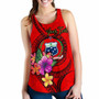 Samoa Polynesian Custom Personalised Women Racerback Tank - Floral With Seal Red 2