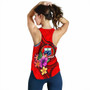 Samoa Polynesian Custom Personalised Women Racerback Tank - Floral With Seal Red 3