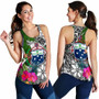 Samoa Women Racerback Tank White - Turtle Plumeria Banana Leaf 4