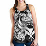 Polynesian Hawaii Women Racerback Tank - Kanaka Maoli White Turtle 2