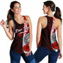 American Samoa Polynesian Custom Personalised Women Racerback Tank - Coat Of Arm With Hibiscus 1