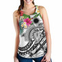 Marshall Islands Polynesian Women Racerback Tank - Summer Plumeria (White) 2