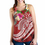 Kosrae Polynesian Women Racerback Tank - Summer Plumeria (Red) 2