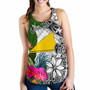 Tokelau Custom Personalised Women Racerback Tank White - Turtle Plumeria Banana Leaf 2