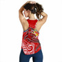 Tonga Women Racerback Tank - Red Shark Polynesian Tattoo 4