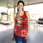 Tonga Women Racerback Tank - Red Shark Polynesian Tattoo 5