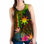 The Philippines Polynesian Women Racerback Tank - Hibiscus and Banana Leaves 2