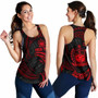 Samoa Polynesian Custom Personalised Women Racerback Tank - Red Tribal Wave 1