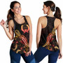 Pohnpei Polynesian Women Tank Top - Turtle With Blooming Hibiscus Gold 4