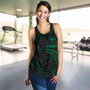 Hawaii Polynesian Women Racerback Tank - Green Tribal Wave 4