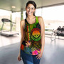Federated States of Micronesia Polynesian Personalised Women Racerback Tanks - Hibiscus and Banana Leaves 5