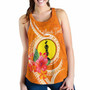 New Caledonia Polynesian Custom Personalised Women Racerback Tank - Orange Floral With Seal 4