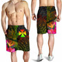 Wallis and Futuna Polynesian Men Shorts - Hibiscus and Banana Leaves 4