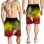 [Custom Personalised] Samoa Men Shorts- Humpback Whale with Tropical Flowers (Yellow) 3