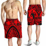 Polynesian Men Shorts, Maui Tattoo Polynesian Patterns (Red) 2