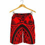 Polynesian Men Shorts, Maui Tattoo Polynesian Patterns (Red) 3