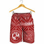 Tonga Men Short - Tonga Seal With Polynesian Tattoo Style (Red) 2