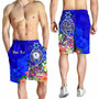 Kosrae Custom Personalised Men Shorts - Turtle Plumeria (Blue) 3