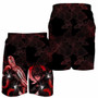 Pohnpei Polynesian Men Shorts - Turtle With Blooming Hibiscus Red 4