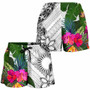 Marshall Islands Women Shorts White - Turtle Plumeria Banana Leaf 3