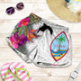 Guam All Over Print Women Shorts Polynesian Hibiscus White Pattern