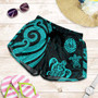 Tahiti Women Shorts - Turquoise Tentacle Turtle 1