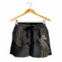 Cook Islands Polynesian Women Shorts - Gold Tribal Wave 3