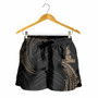 New Caledonia Polynesian Women Shorts - Gold Tribal Wave 3