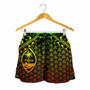 Polynesian Guam Women Shorts - Reggae Vintage Polynesian Patterns 2