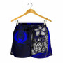 Pohnpei Micronesia Women Shorts Blue - Turtle With Hook 2